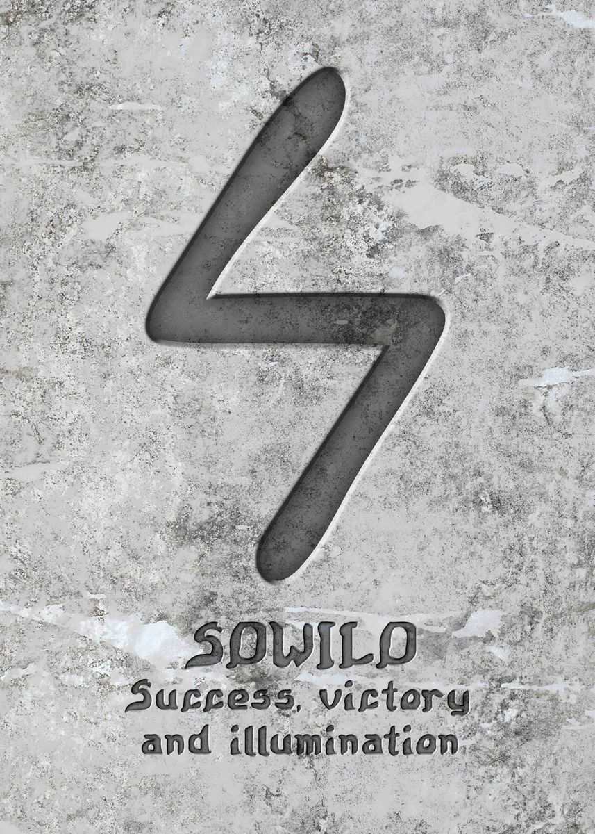 'Sowilo Rune Symbol' Poster, picture, metal print, paint by ...