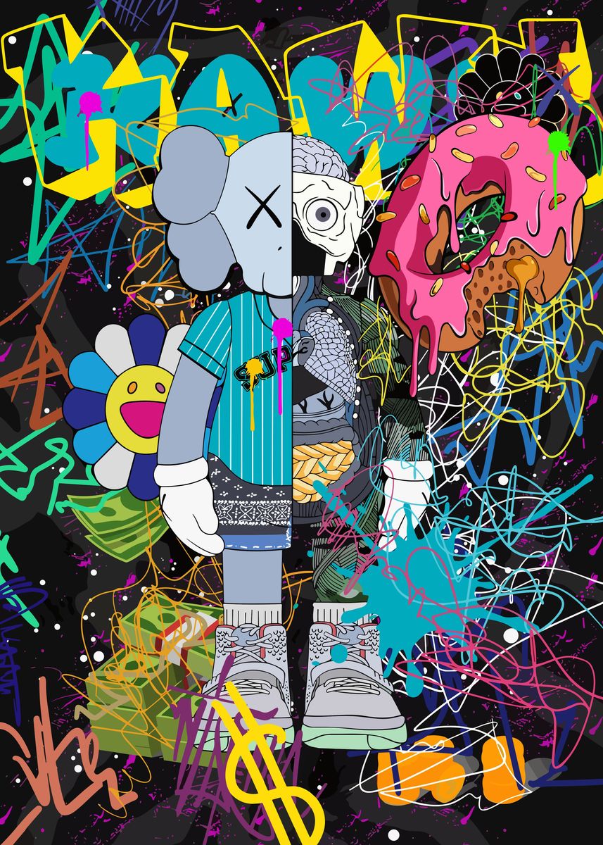 'kaws' Poster, Picture, Metal Print, Paint By Razu Matubbor 