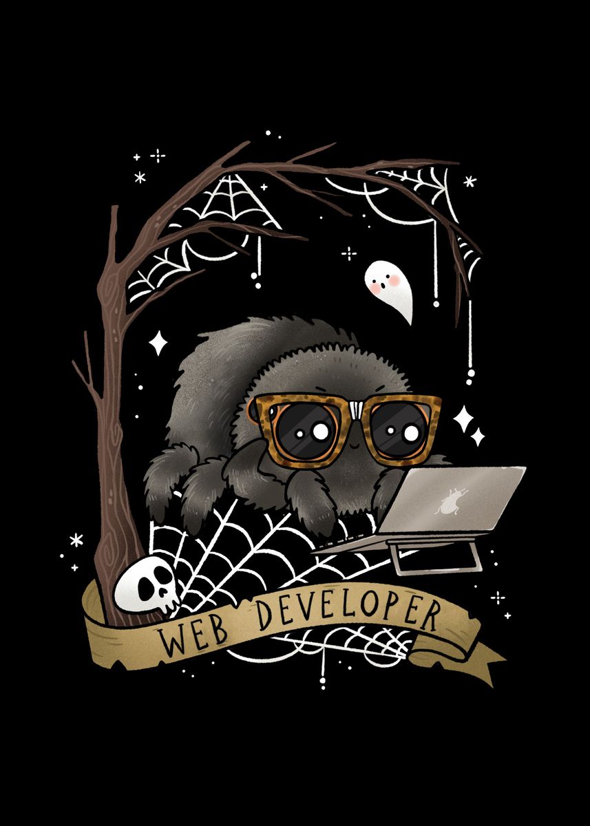 'Web Developer Cute Spider' Poster, picture, metal print, paint by ...