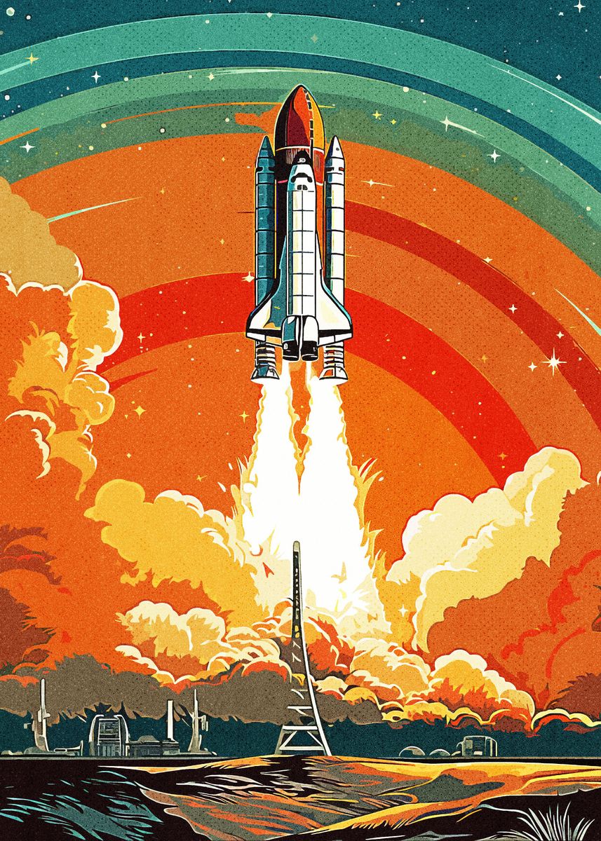 'Rocket Universe' Poster, picture, metal print, paint by Muh Asdar ...