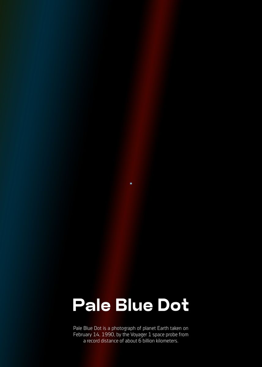 'Pale Blue Dot art' Poster, picture, metal print, paint by Synthwave ...