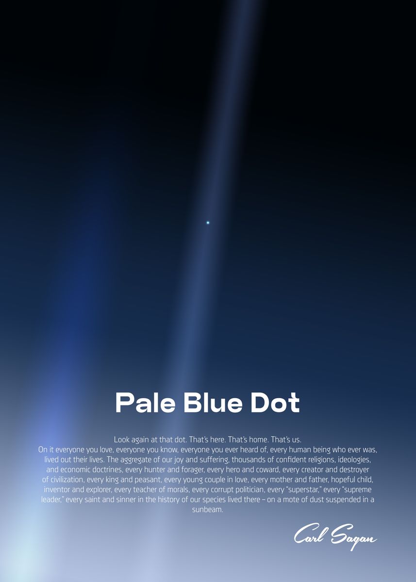 'Pale Blue Dot' Poster, picture, metal print, paint by Synthwave 1950 ...