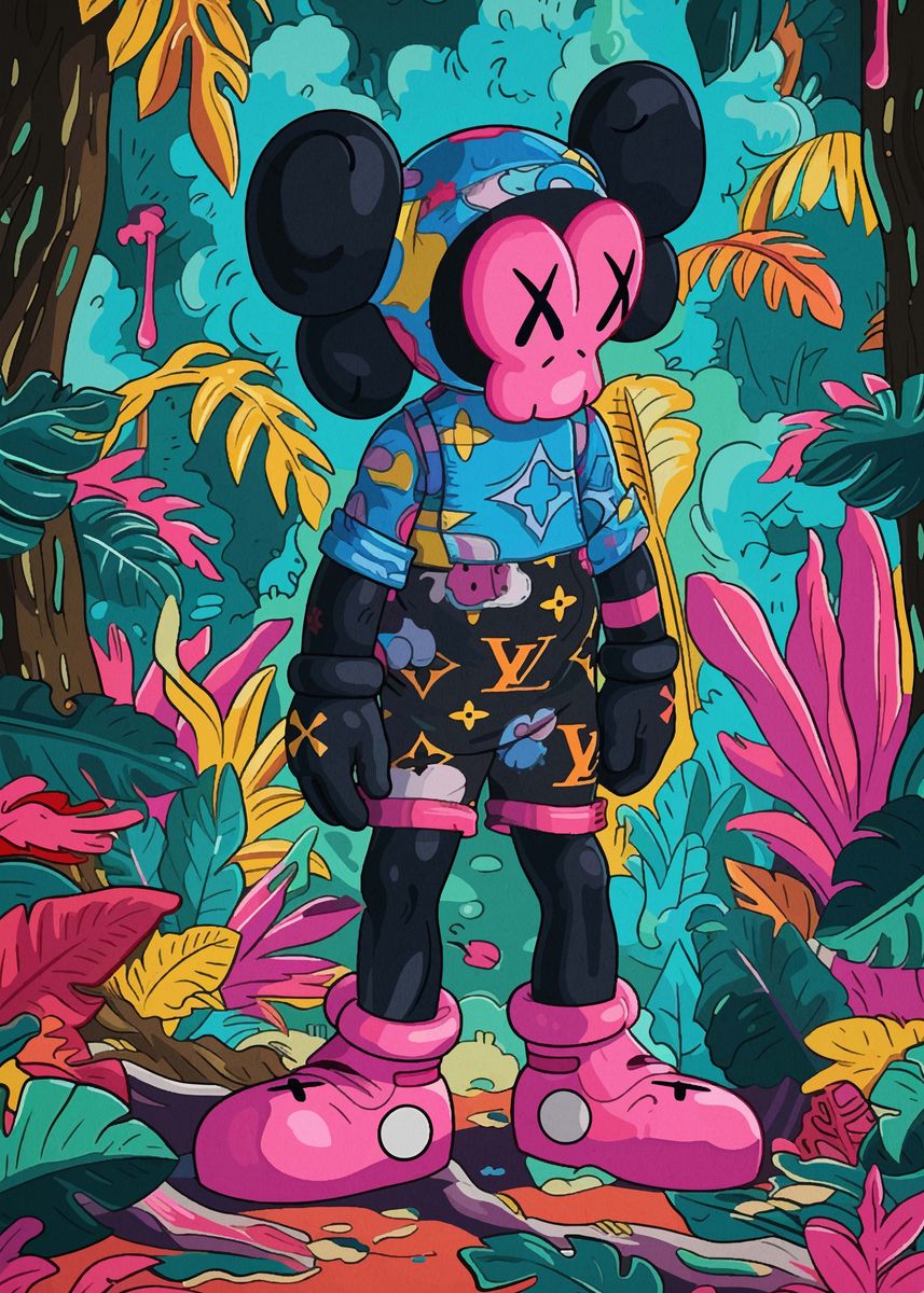 'Hypebeast Kaws Cartoon' Poster, picture, metal print, paint by Ellen ...