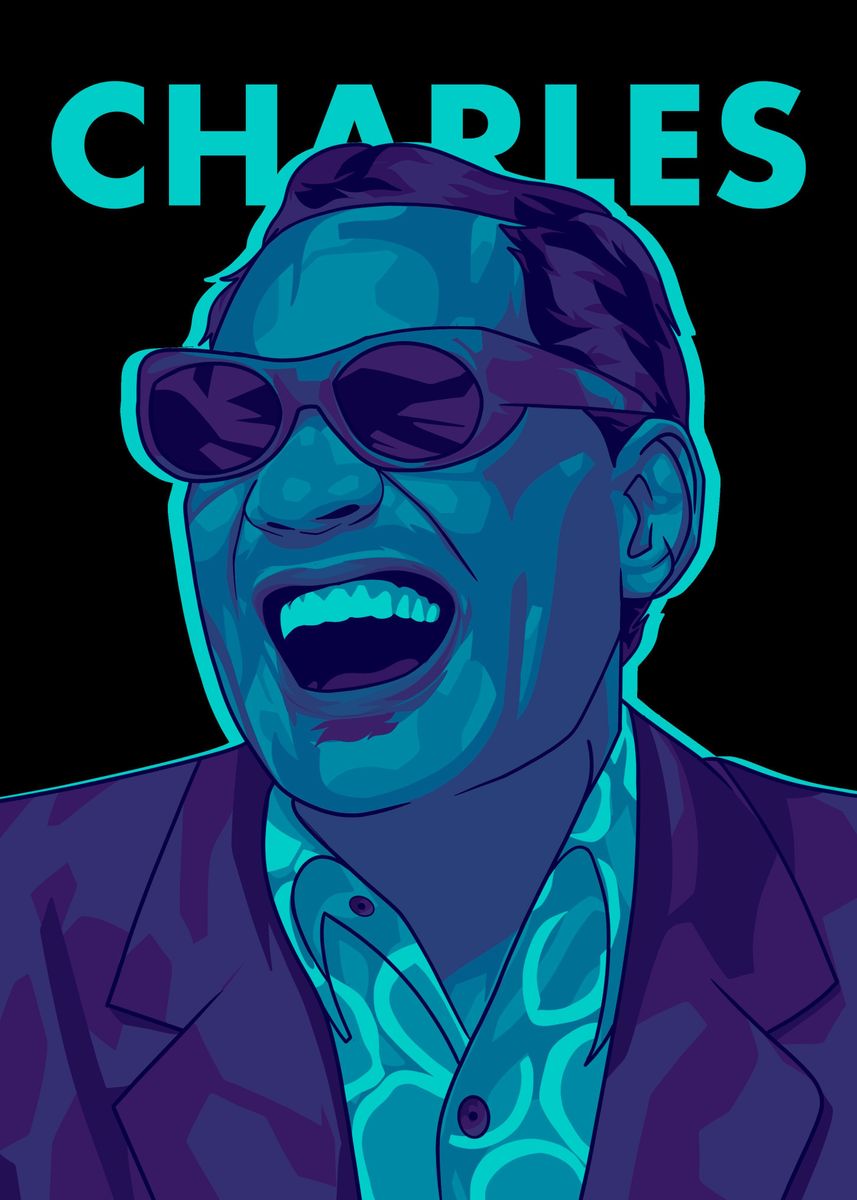 'Ray Charles' Poster, picture, metal print, paint by Imad Wpap | Displate