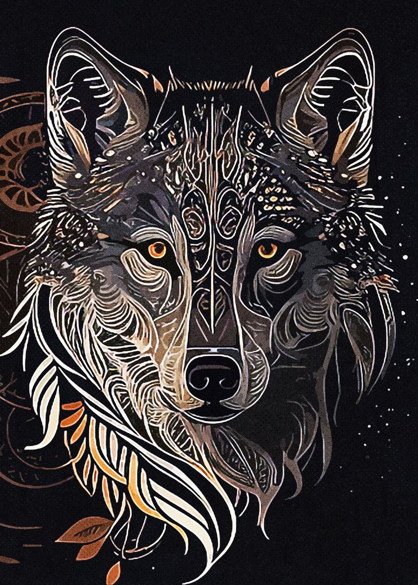 Fanth 'Wolf Art 2' Poster, picture, metal print, paint by Fanth | Displate