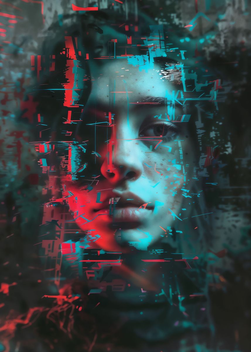 'Digital Distortion' Poster, picture, metal print, paint by Alexandru ...