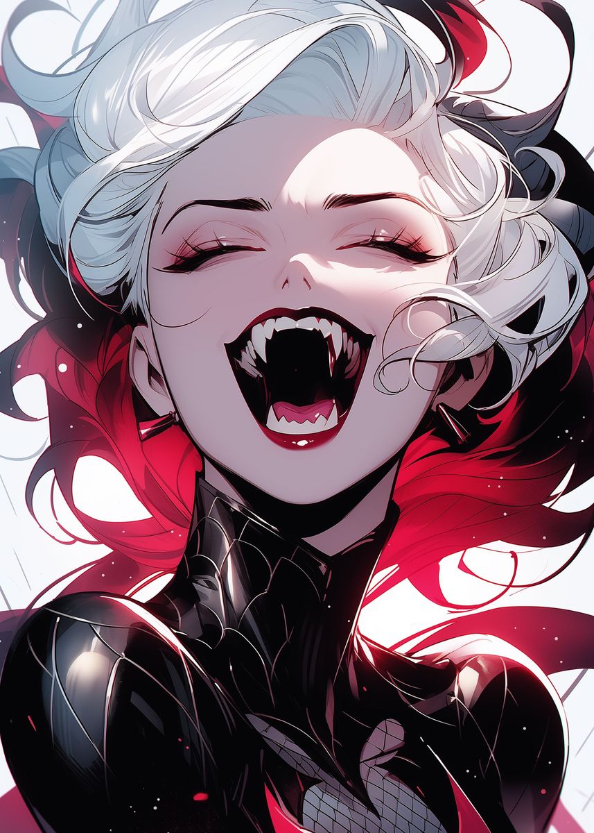 'Demon Anime Girl Sexy' Poster, picture, metal print, paint by David Art Displate