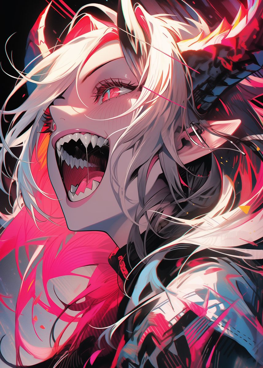 'Demon Anime Girl Sexy' Poster, picture, metal print, paint by David