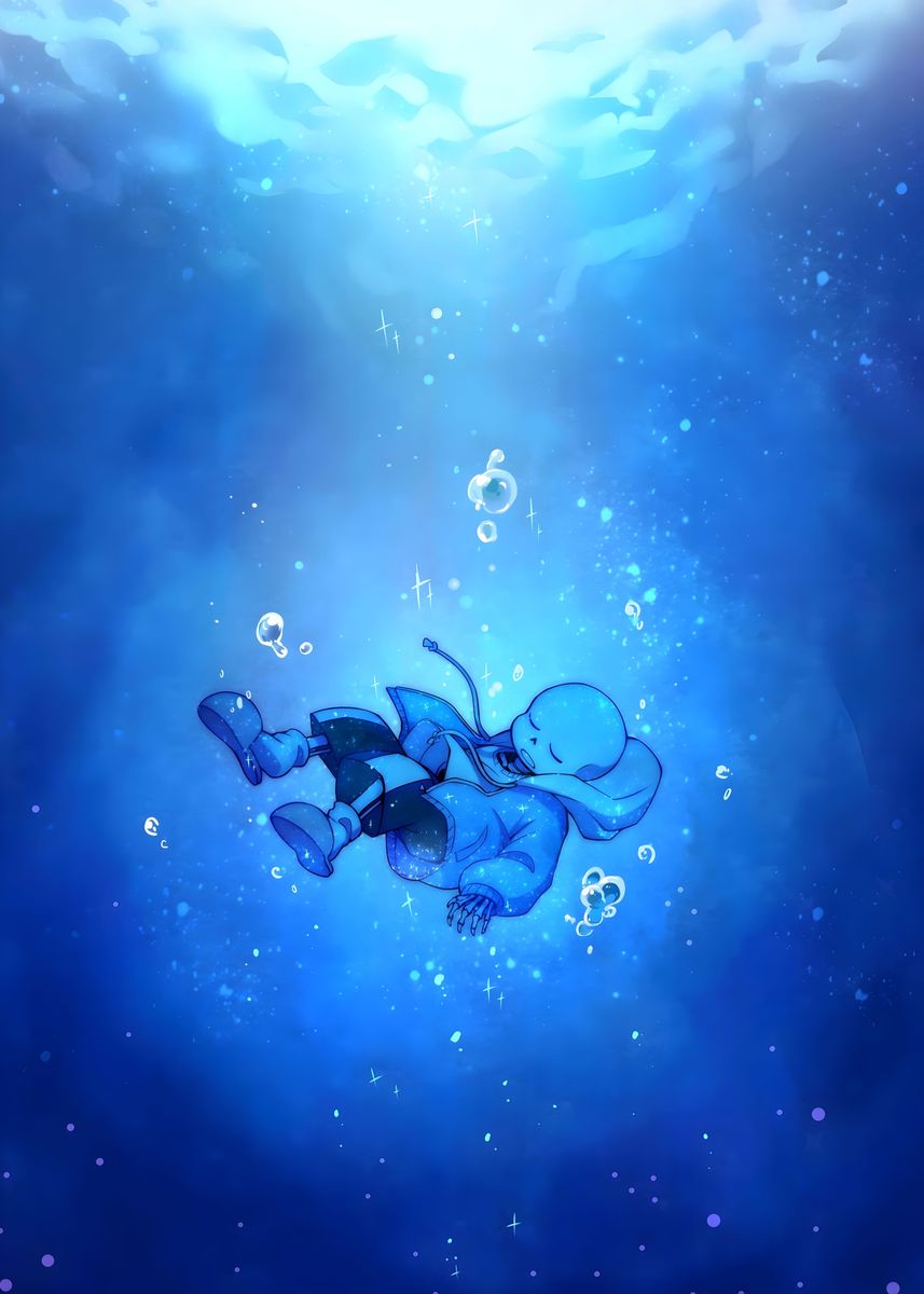 'Sans Underwater Undertale ' Poster, picture, metal print, paint by ...