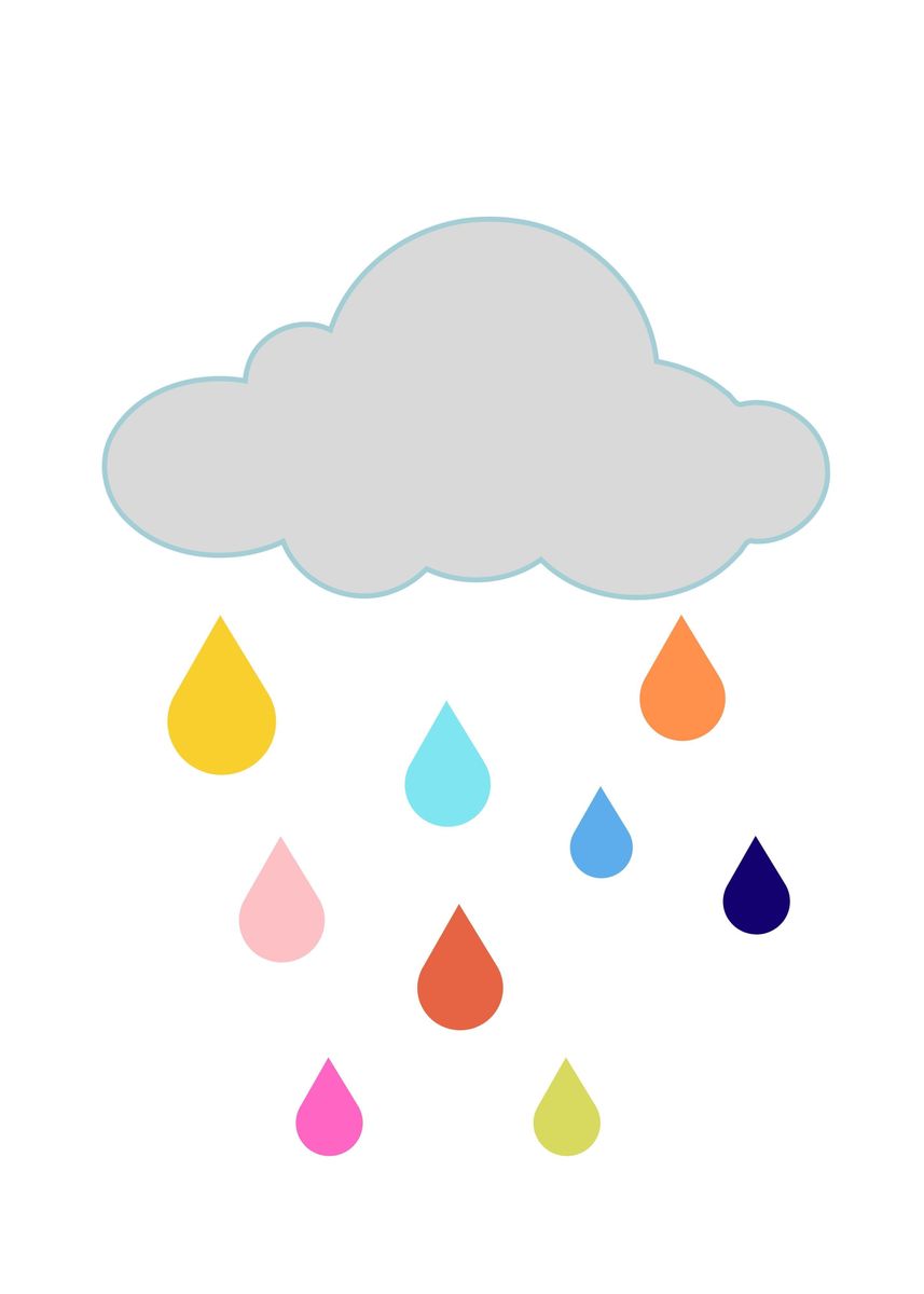 'Colorful rain cloud' Poster, picture, metal print, paint by EDSON ...