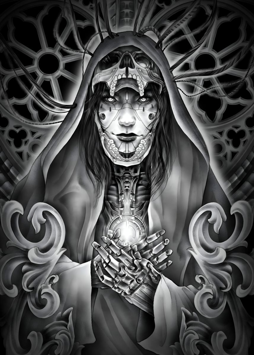 'Cyberpunk Nun' Poster, picture, metal print, paint by Igor Lukyan ...