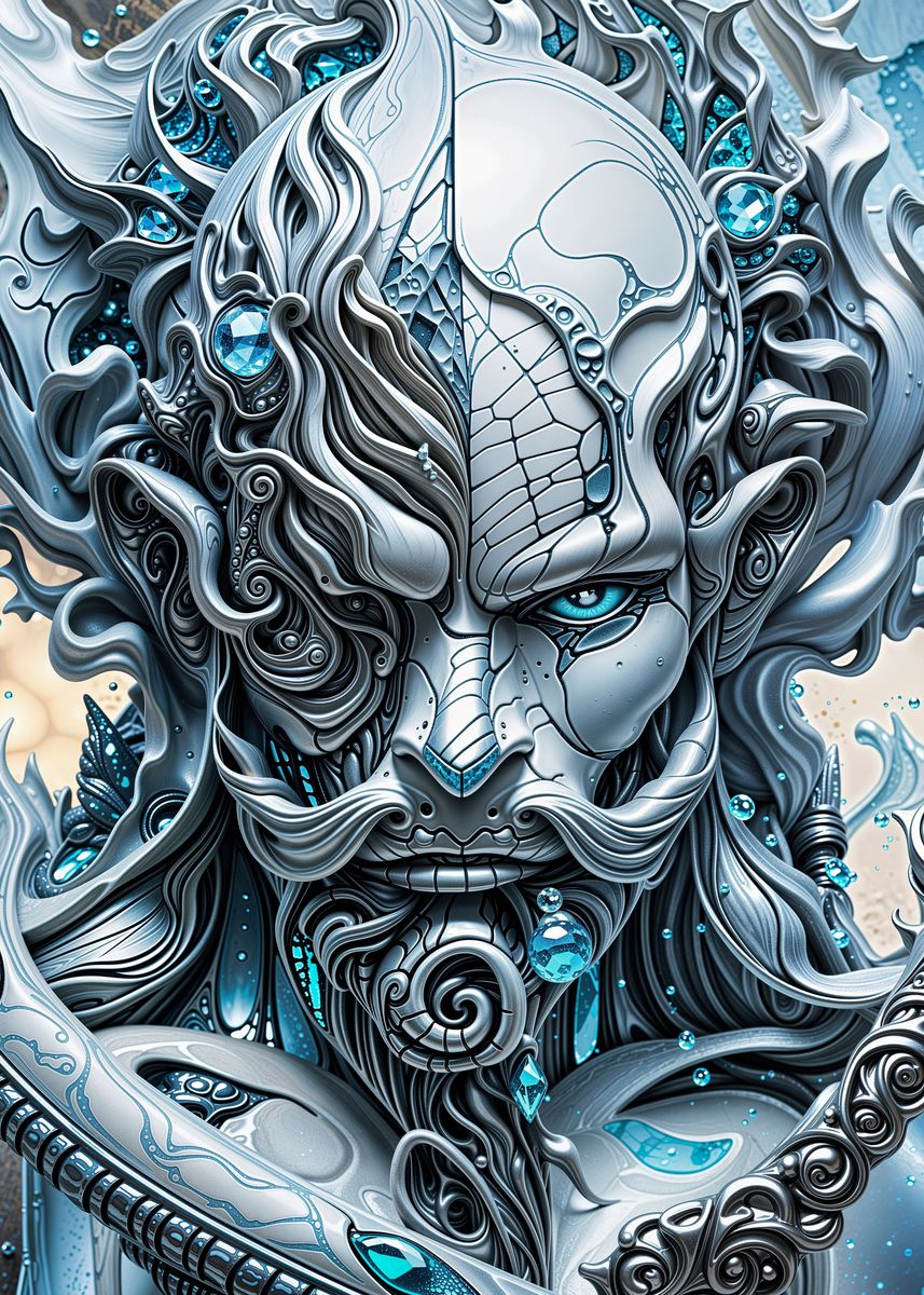 'God of Ice' Poster, picture, metal print, paint by DervlexArt | Displate