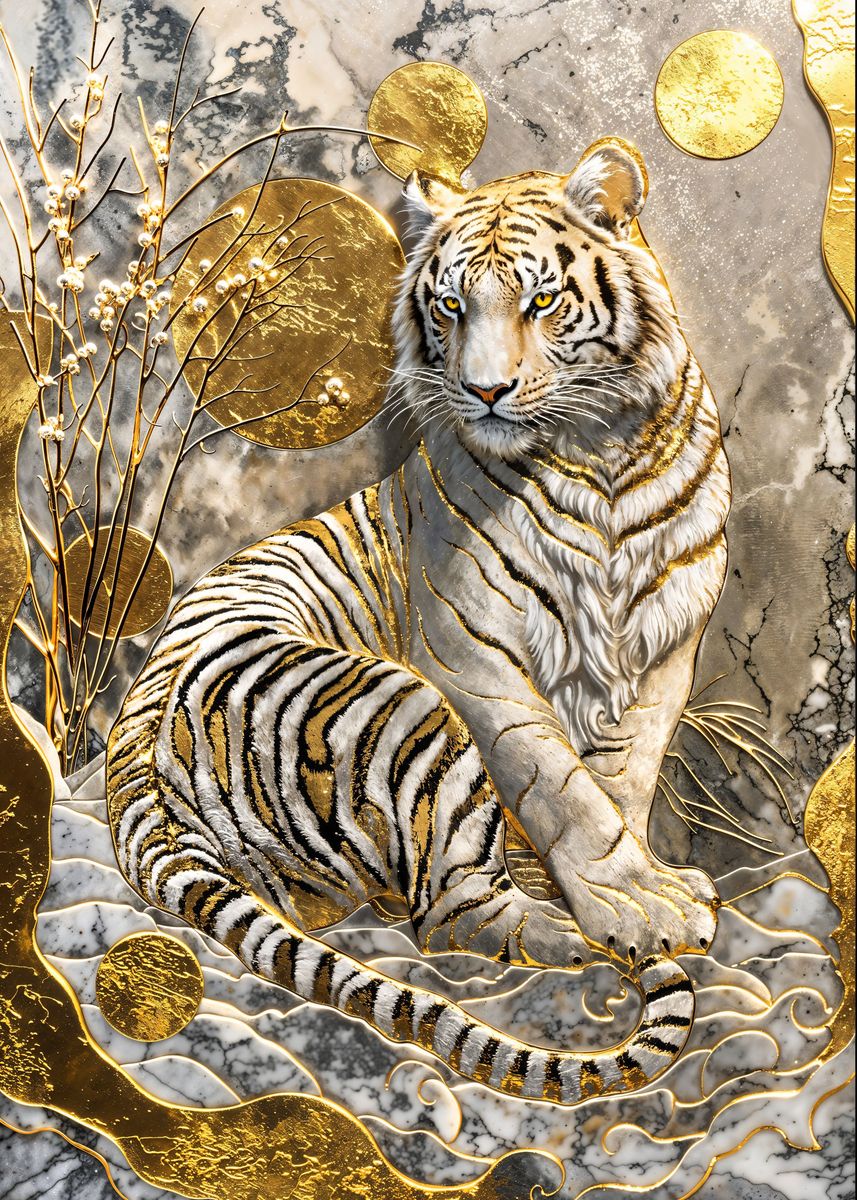 'Elegant Tiger Majesty' Poster, picture, metal print, paint by ...