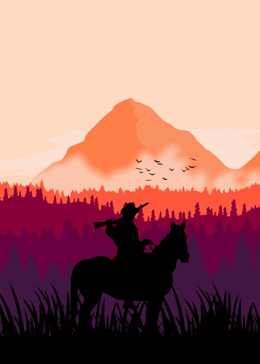'Red Dead R' Poster, picture, metal print, paint by Galaxy Des | Displate