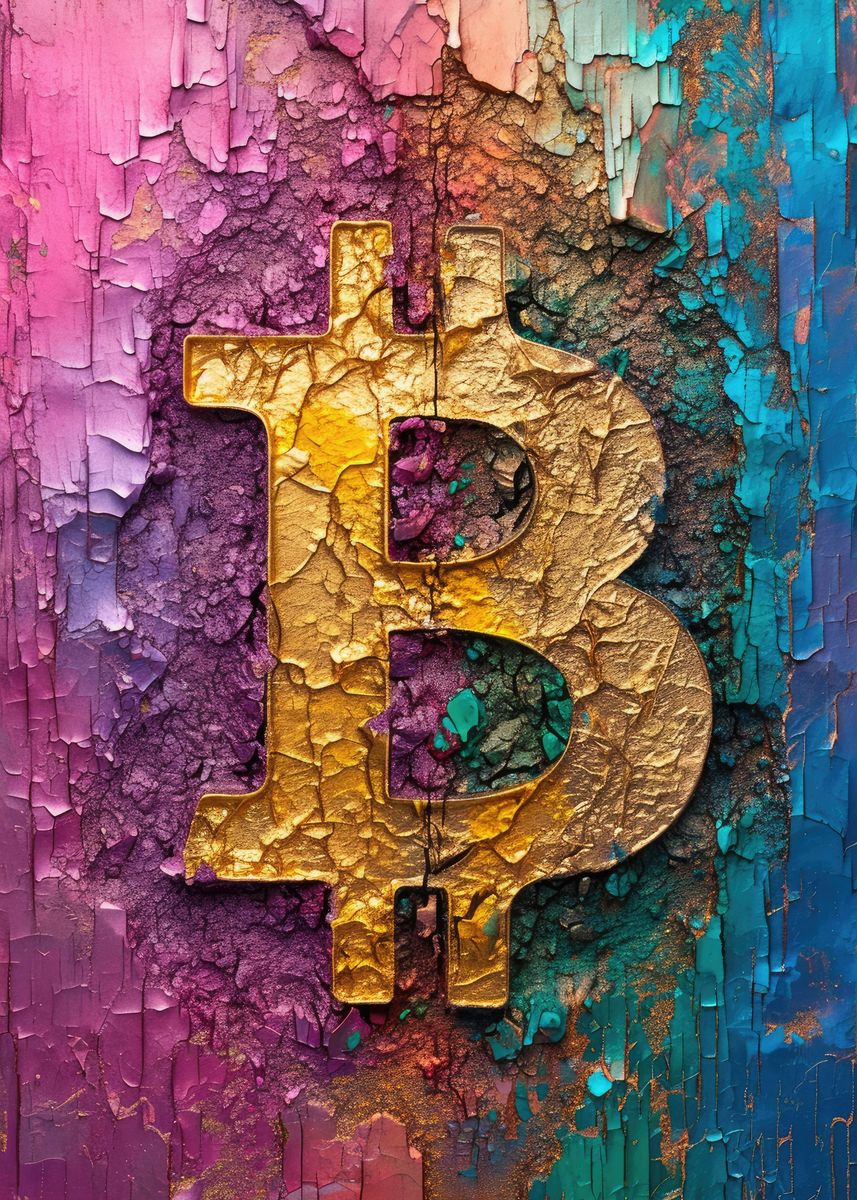 'Pastel Bitcoin Logo' Poster, picture, metal print, paint by Senja ...