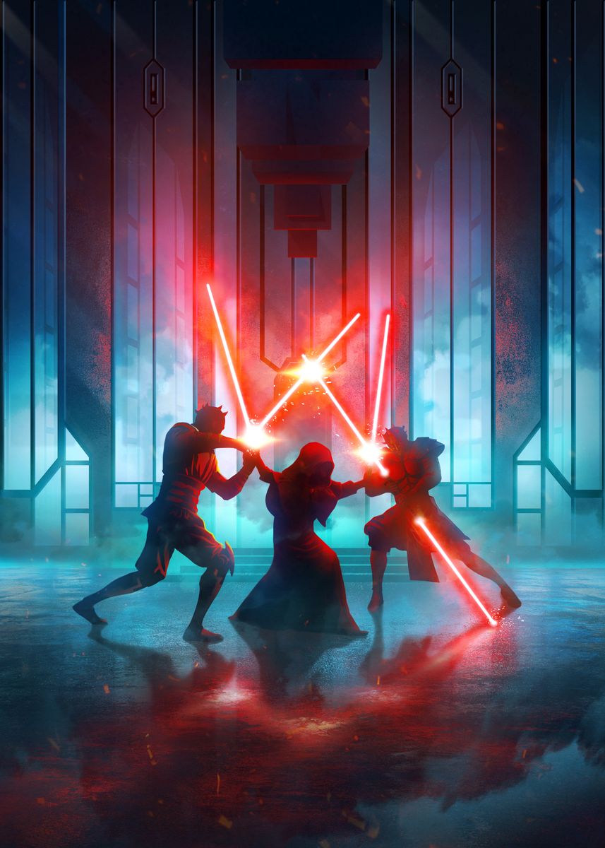 'Darth Sidious vs Maul' Poster, picture, metal print, paint by Star ...