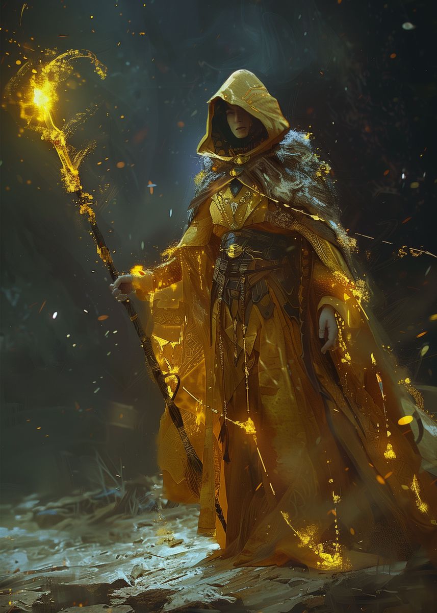 'Light Wizard' Poster, picture, metal print, paint by Iwoko | Displate