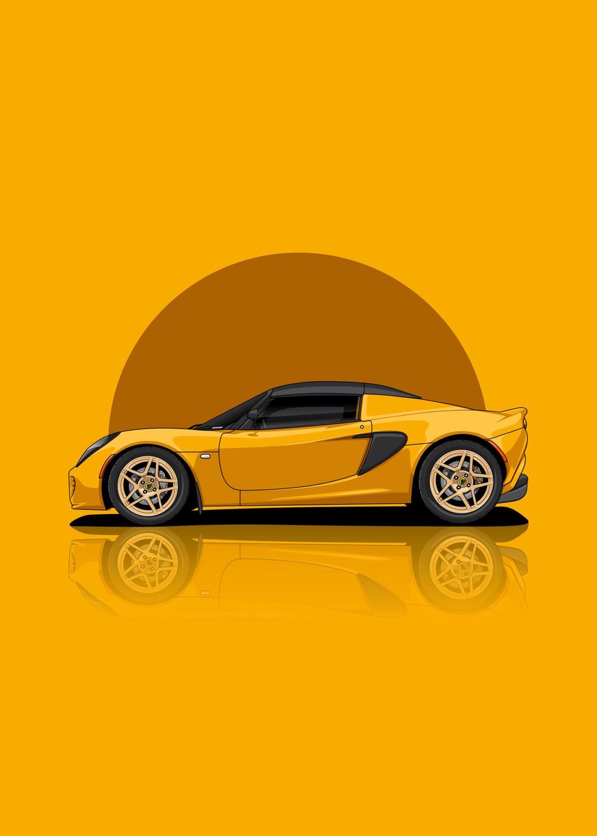 'Art Lotus Elise Yellow' Poster, picture, metal print, paint by Dodi ...