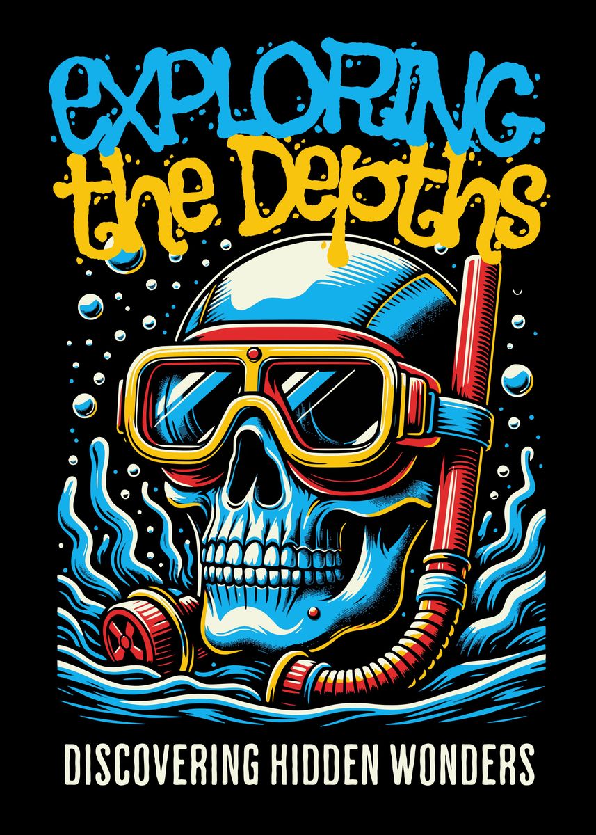 'exploring the depths ' Poster, picture, metal print, paint by du giang