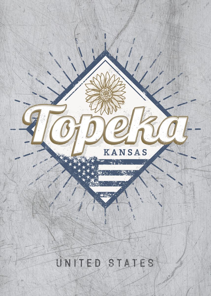 'Topeka City Kansas USA' Poster, picture, metal print, paint by Nils ...