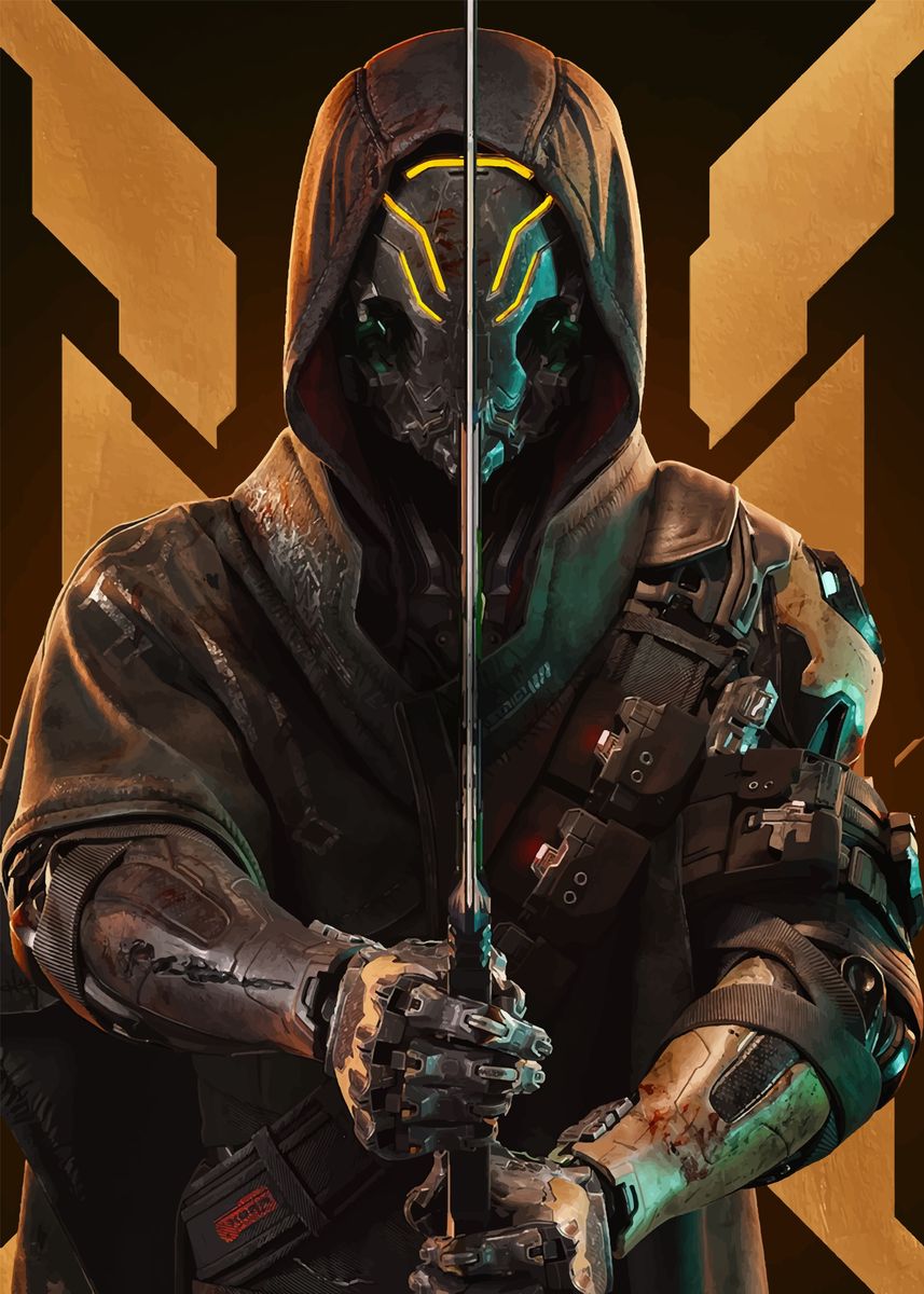 'Ghostrunner' Poster, picture, metal print, paint by hens art Displate