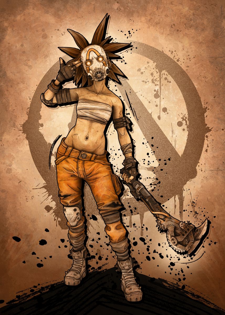 psycho-female-poster-picture-metal-print-paint-by-borderlands