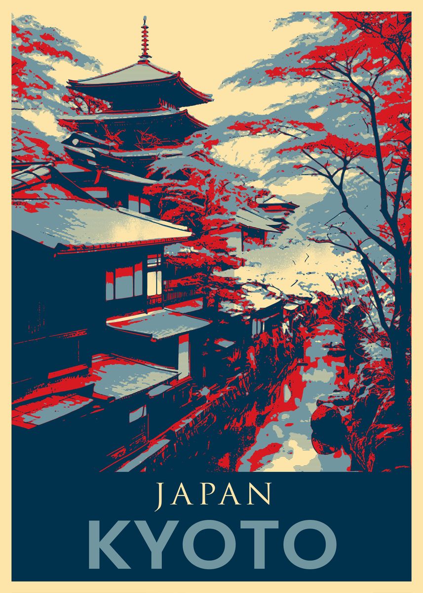 Affiche Vintage Japon – Print Rétro – Papier 300g – Blanc – Poster Mural