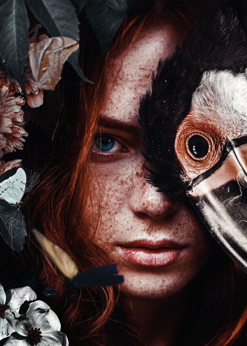 'Redhead Woman' Poster, picture, metal print, paint by Wouter Rikken ...