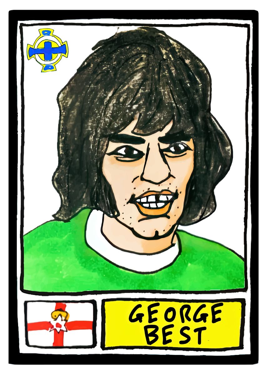 'George Best' Poster, picture, metal print, paint by Bernard Duke ...