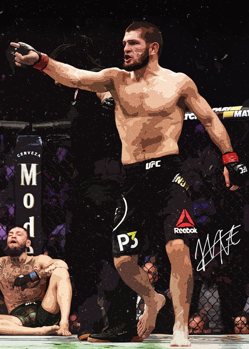 'Khabib Nurmagomedov ' Poster, picture, metal print, paint by Tina ...