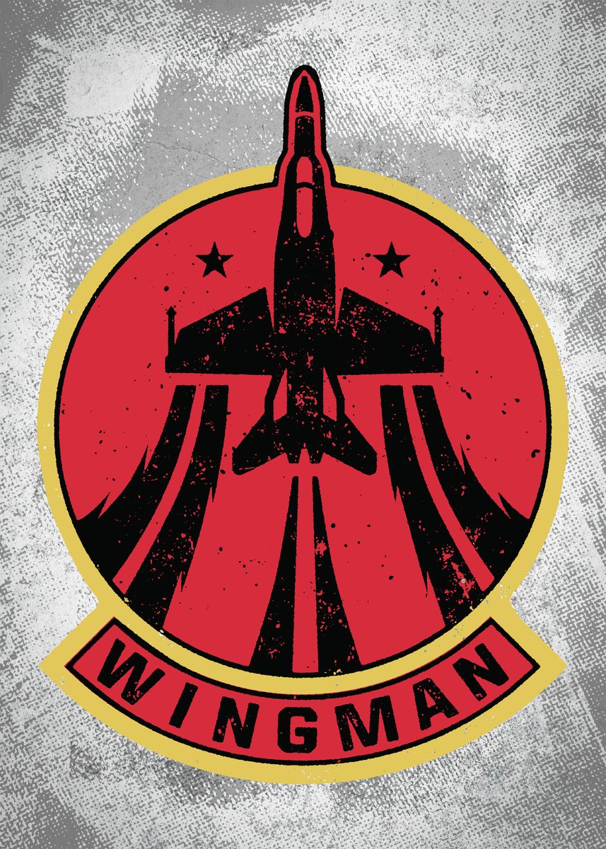 'Wingman Symbol' Poster, picture, metal print, paint by Top Gun | Displate