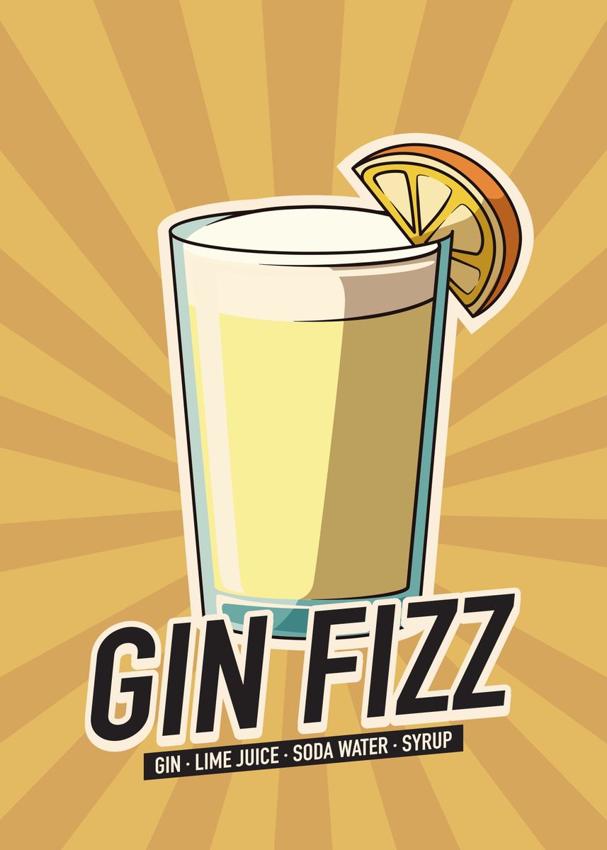 'Gin Fizz Drink' Poster, picture, metal print, paint by Conceptual ...