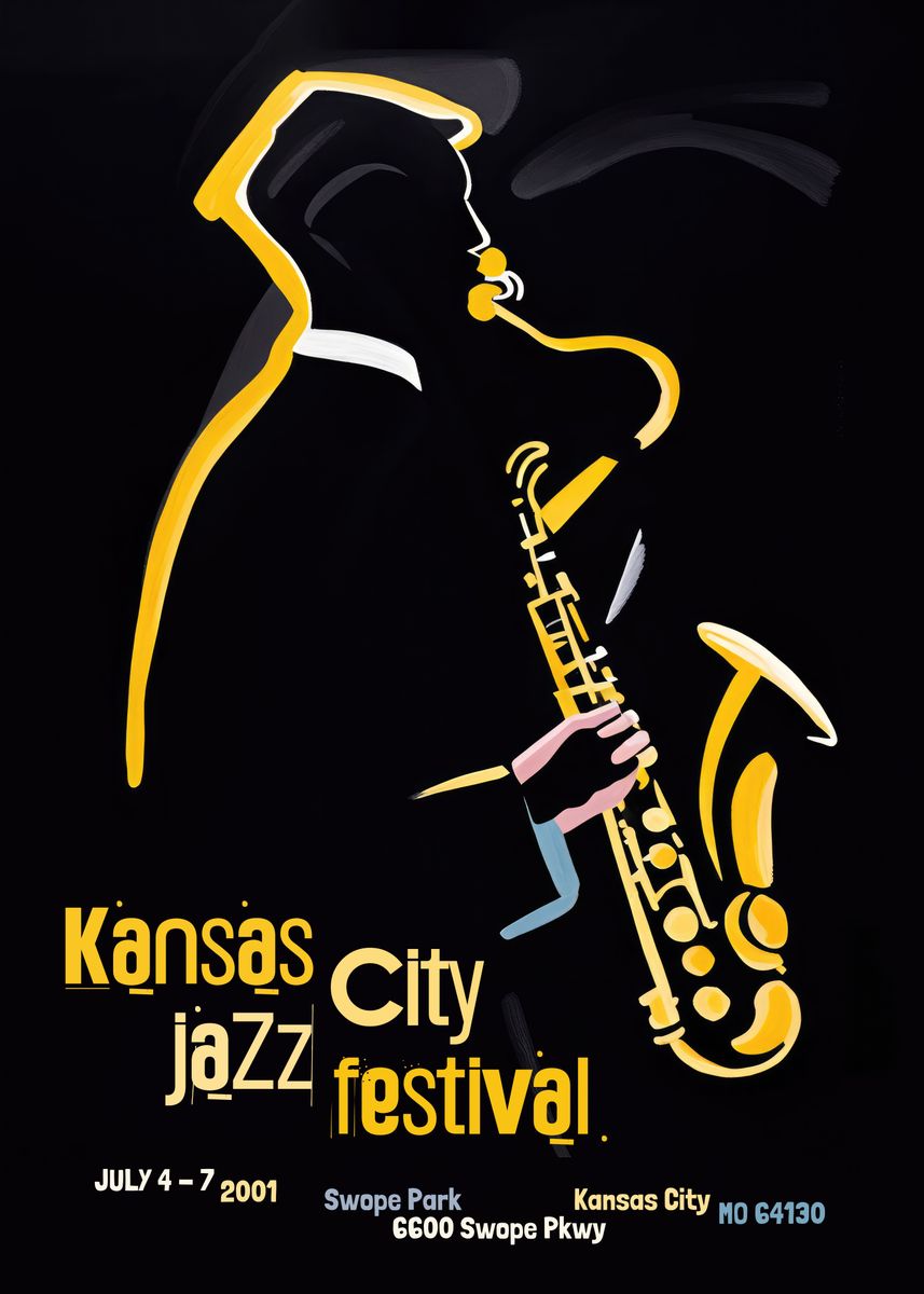 'Kansas City Jazz Festival' Poster, picture, metal print, paint by ...