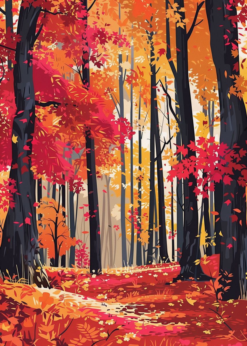 'Pop Art Autumn Splendor' Poster, picture, metal print, paint by ...