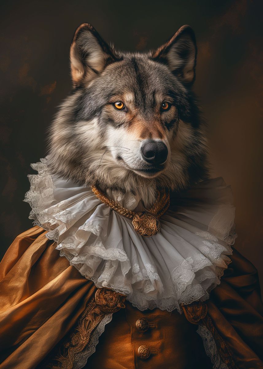 'Elegant Gray Wolf' Poster, picture, metal print, paint by Notorious ...