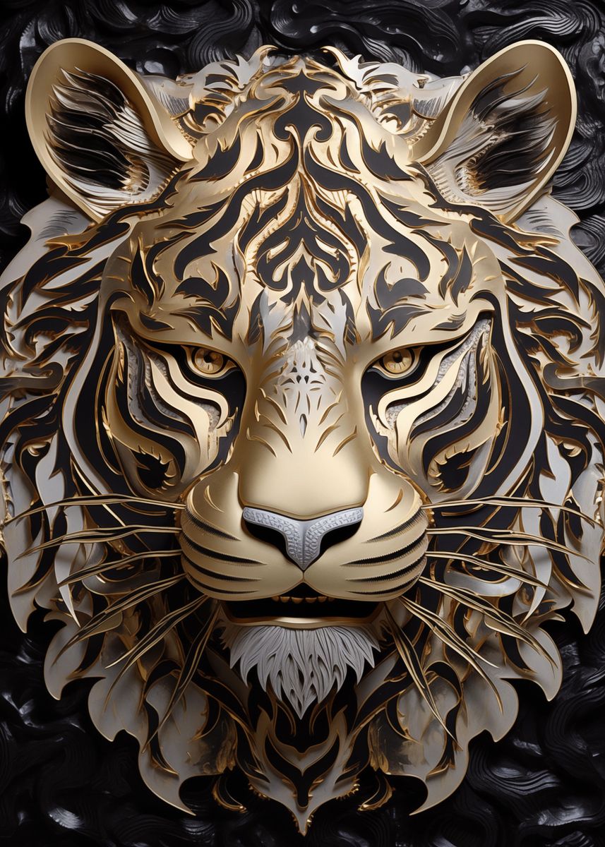 'Metallic Tiger' Poster, picture, metal print, paint by Boot Hill ...