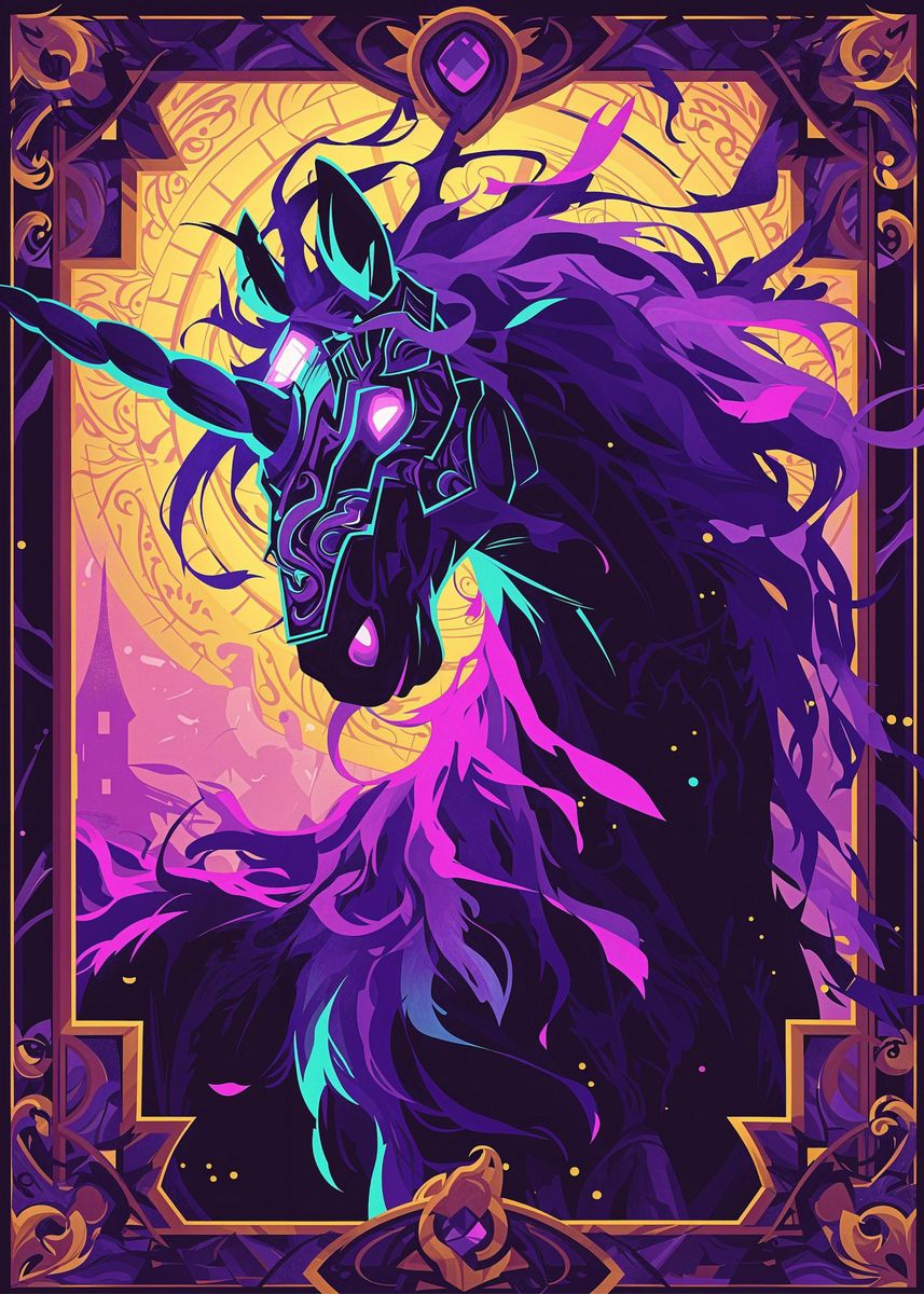 unicorn-magic-card-poster-picture-metal-print-paint-by-supernova