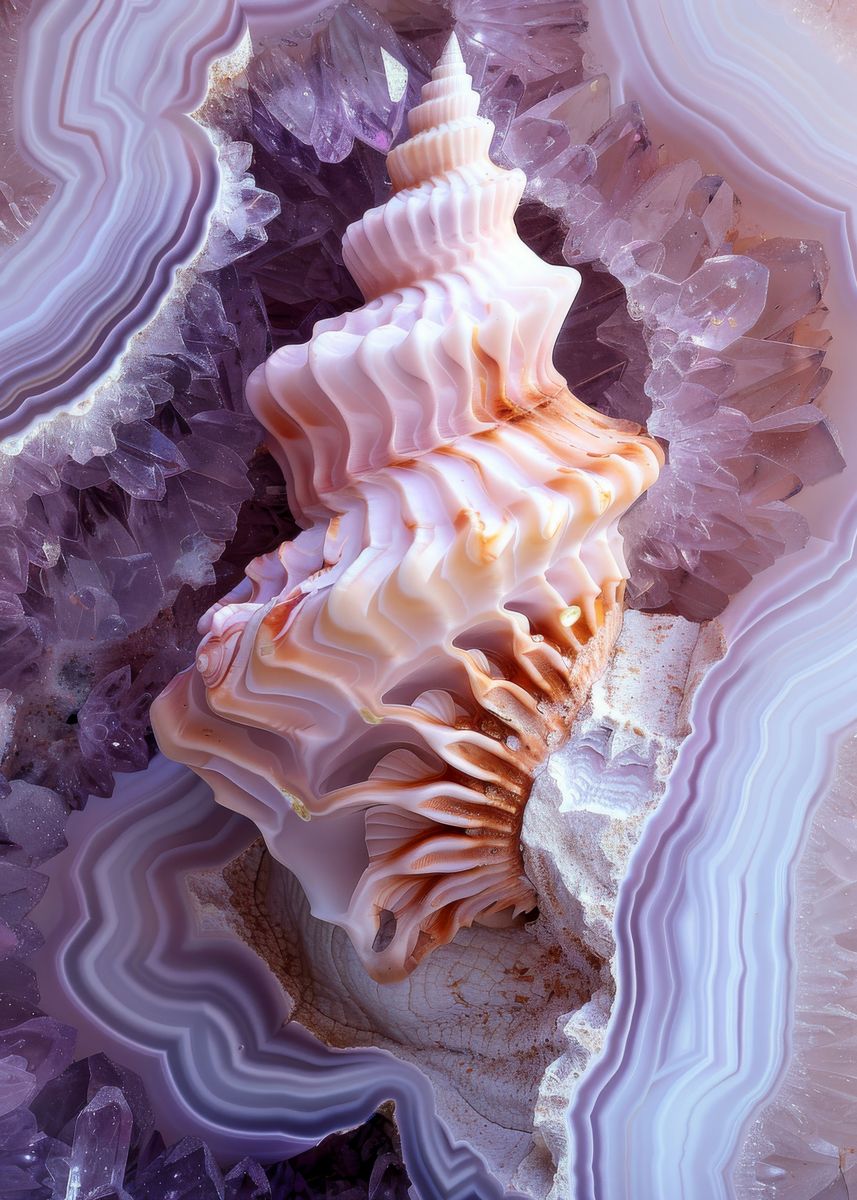 Abract Shell 'Abstract Shell in Agate' Poster, picture, metal print, paint by ...