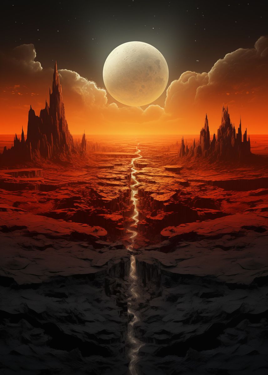 'Epic alien planet' Poster, picture, metal print, paint by Yuki | Displate