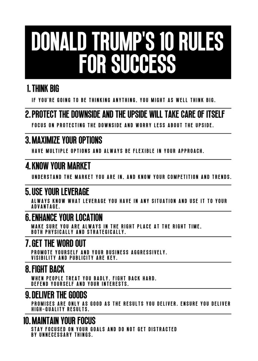  donald trumps rules poster picture metal print paint by nae displate