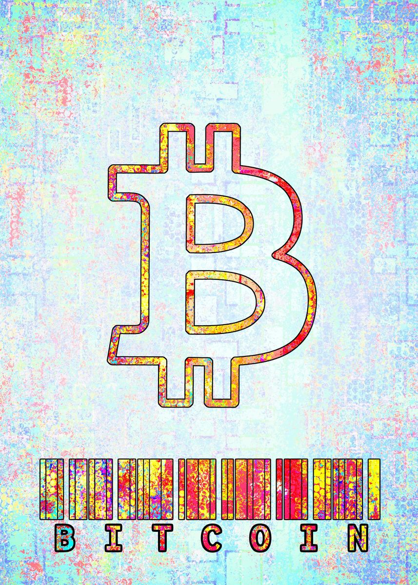 'Bitcoin Logo And Barcode' Poster, picture, metal print, paint by ...