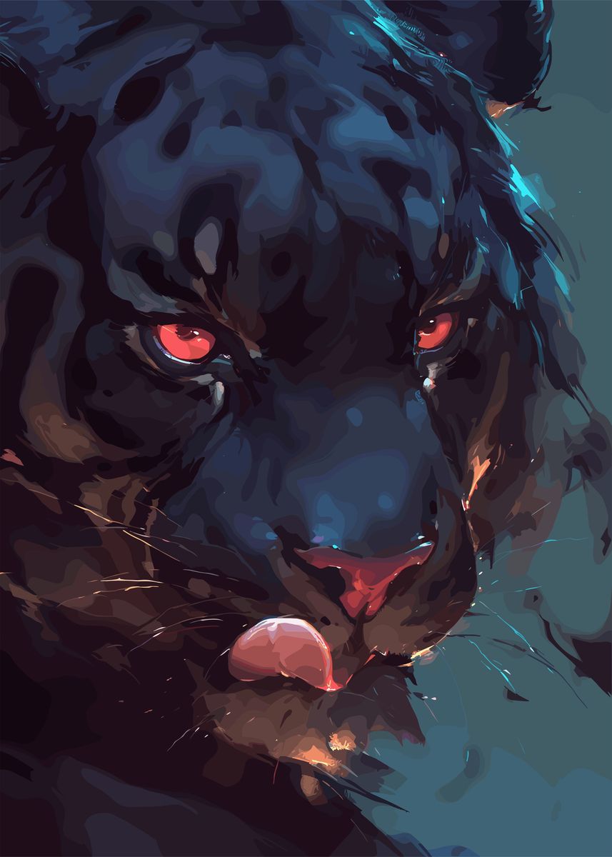 Fanth 'Black Tiger' Poster, picture, metal print, paint by Fanth | Displate