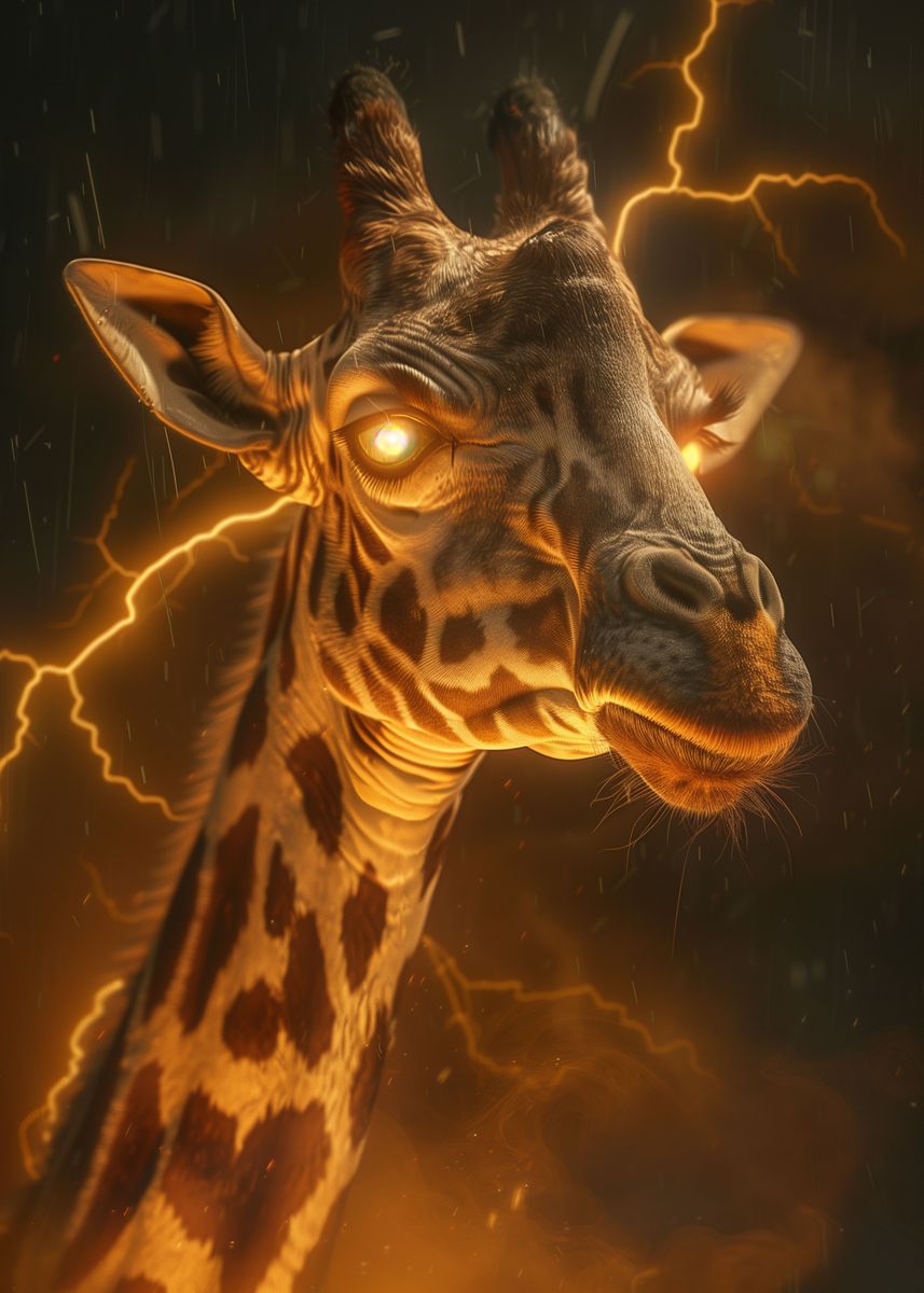 'Scary Fantasy Giraffe' Poster, picture, metal print, paint by Zenz ...