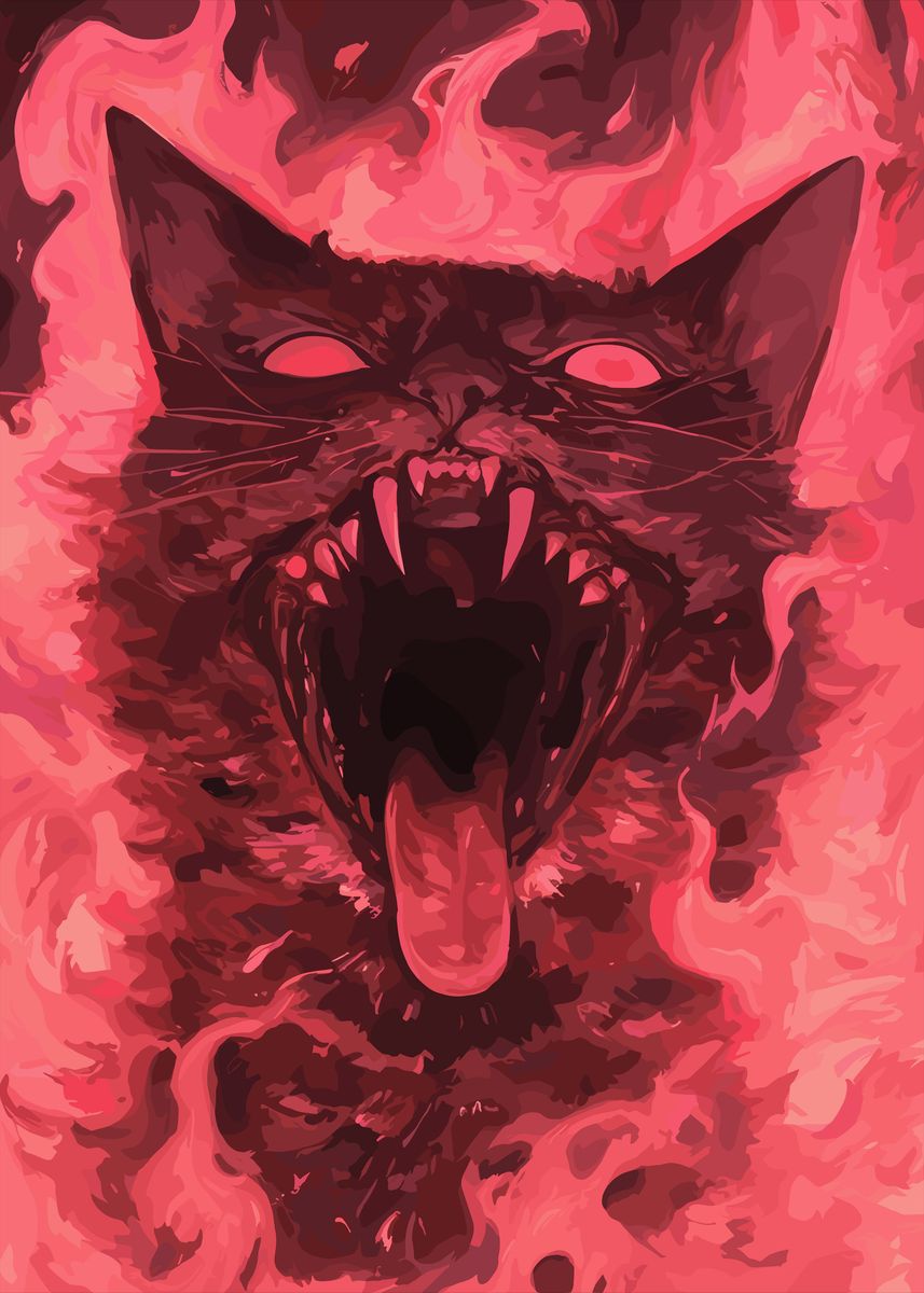 Fanth 'Cat Rock' Poster, picture, metal print, paint by Fanth | Displate