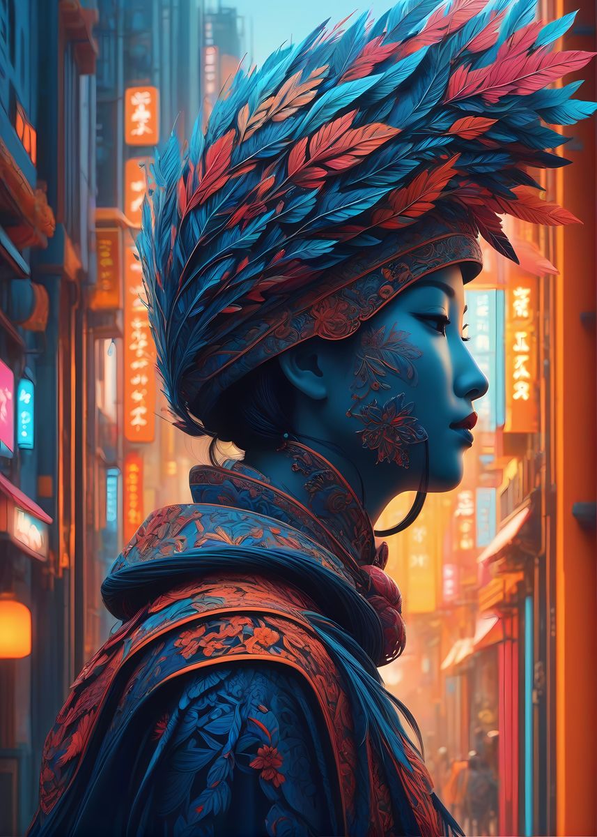 'Abstract Girl' Poster, picture, metal print, paint by Gin Art | Displate