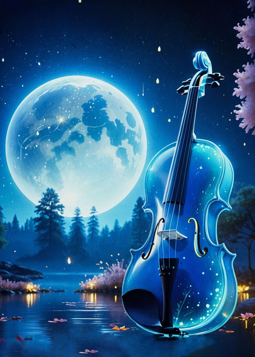 'Glowing violin ' Poster, picture, metal print, paint by dunn church ...