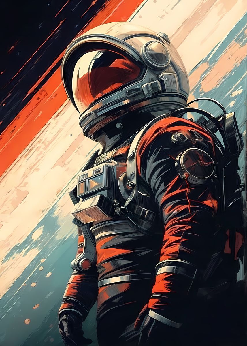 'astronaut abstract art' Poster, picture, metal print, paint by Zeeshan ...