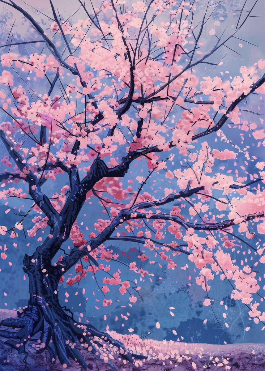 'Cherry Blossom Painting' Poster, picture, metal print, paint by Ray ...