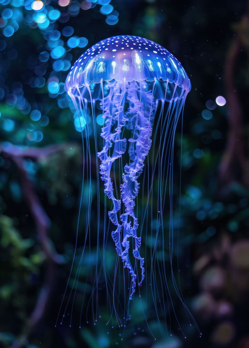 'Bioluminescent Beauty' Poster, picture, metal print, paint by ...