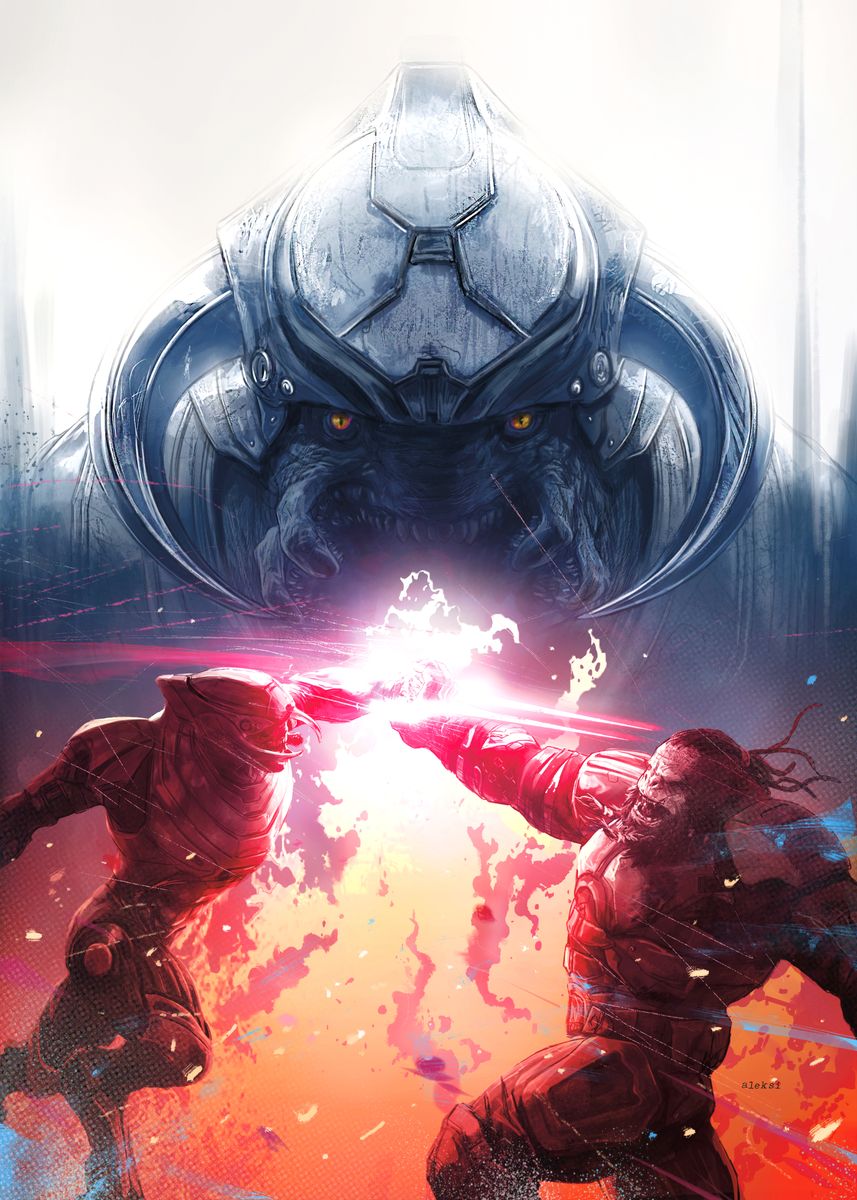 Minecraft Atriox 'Rise of Atriox #2' Poster, picture, metal print, paint by Halo Game ...